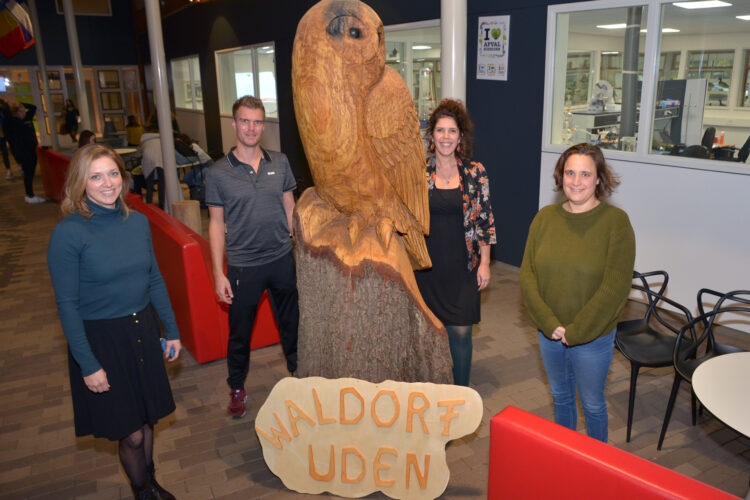 Een deel van de werkgroep Waldorf Uden: Yvette, Alwin, Joyce en Esther. (foto: Henk Lunenburg)